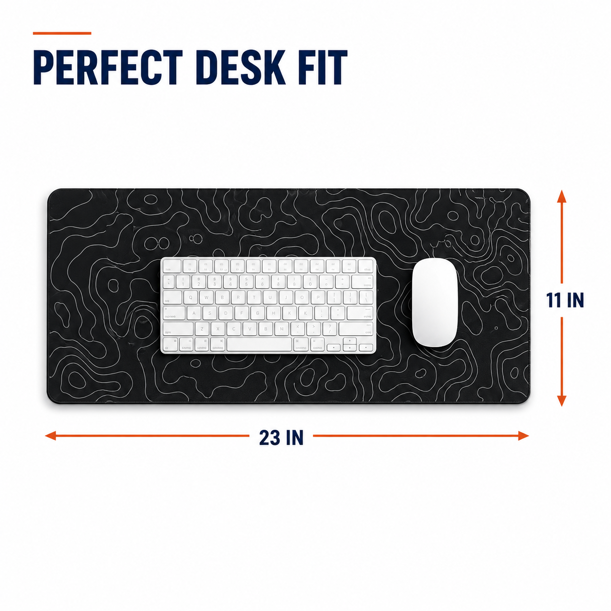 Premium Anti-Slip Desk Mat – 23 × 11 Inch Topographic Extended Mouse Pad