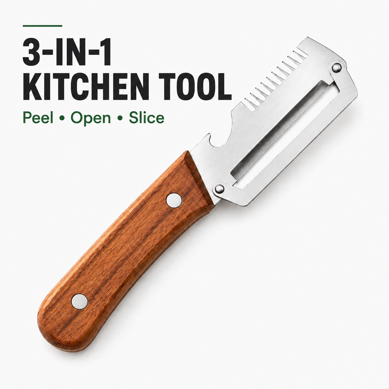 3-in-1 Vegetable Peeler, Julienne Shredder & Bottle Opener