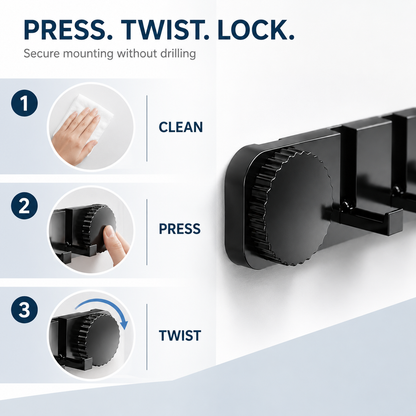 2-Pack 6-Hook Invisible Vacuum Suction Wall Rack