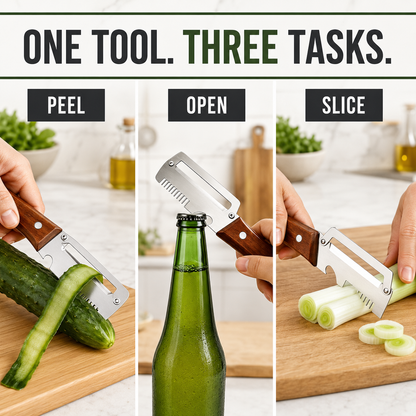 3-in-1 Vegetable Peeler, Julienne Shredder & Bottle Opener