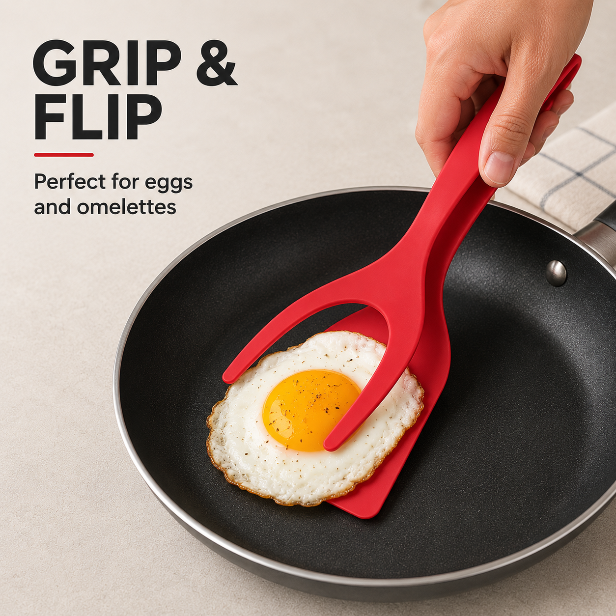 2-in-1 Silicone Grip & Flip Spatula Tongs