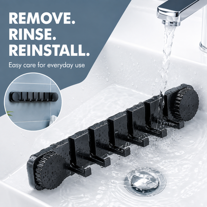 2-Pack 6-Hook Invisible Vacuum Suction Wall Rack